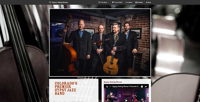 Gypsy Swing Revue website landing page